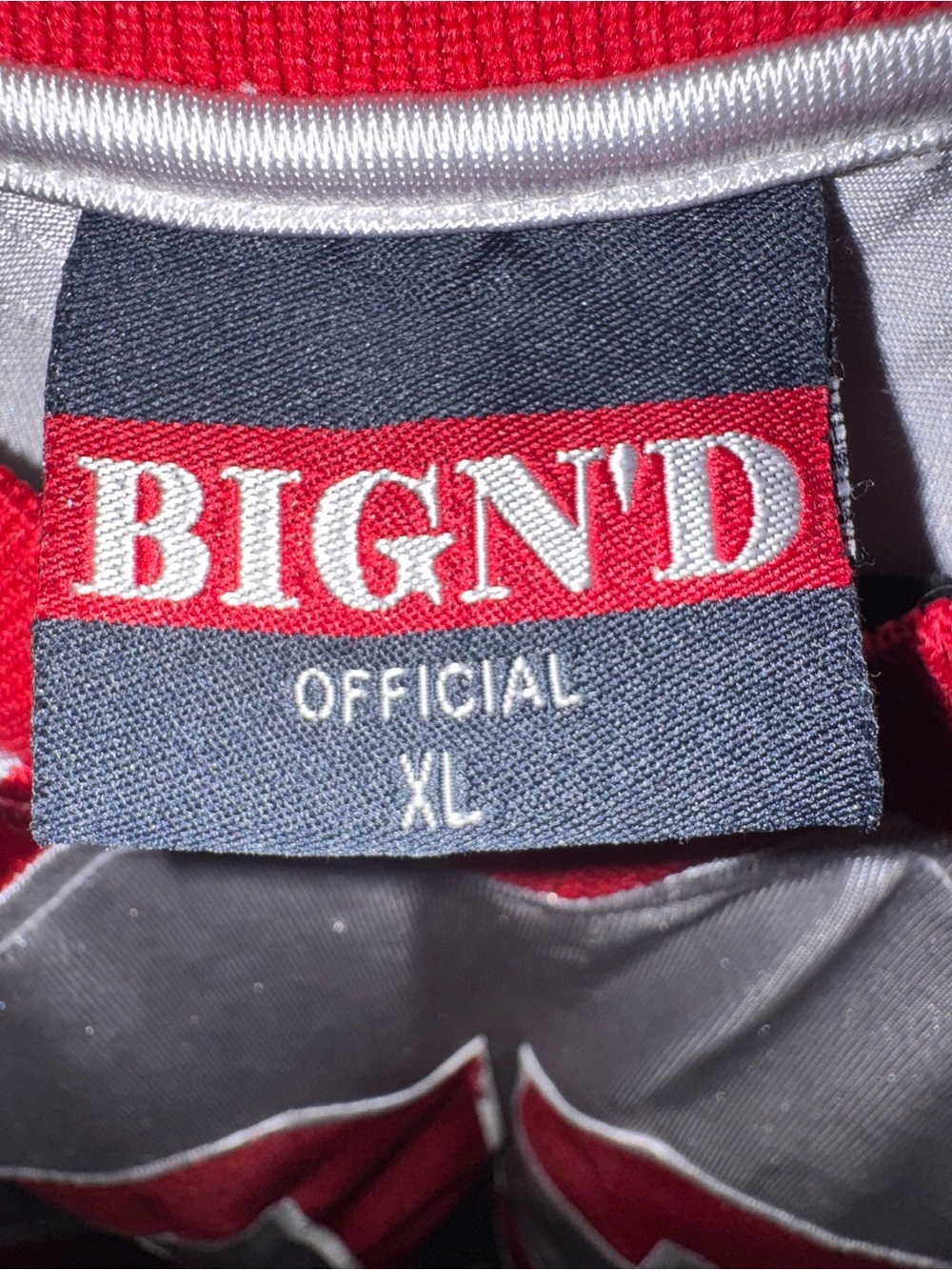 BIG N’D Official Men’s XL Football Jersey #03 Silver Red Y2K Sports Jersey - Picture 8 of 13